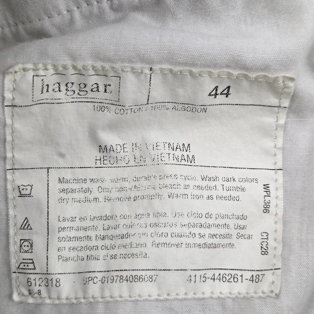 Haggar Chino Shorts Mens 44 Khaki Tan Flat Front Casual Classic Fit Excellent